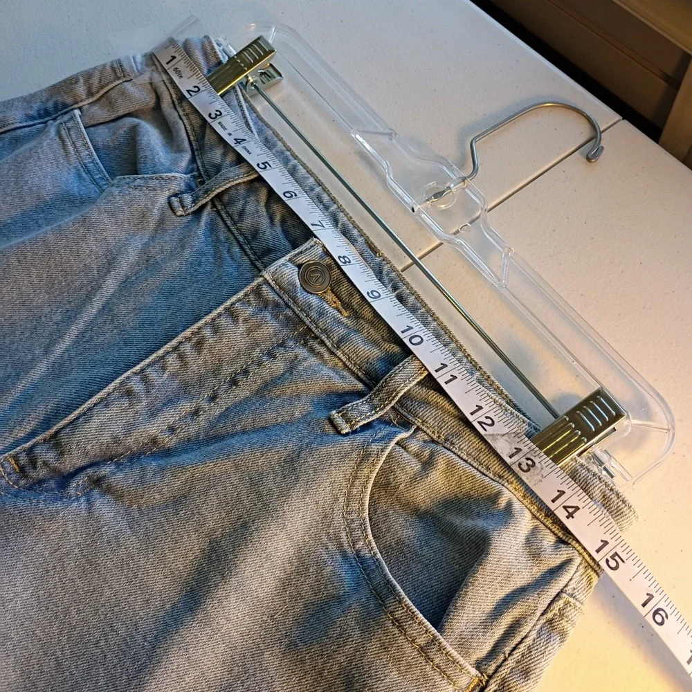 And Now This Womens Wide Leg Cargo Jeans Light Wash High Rise Denim Size 28